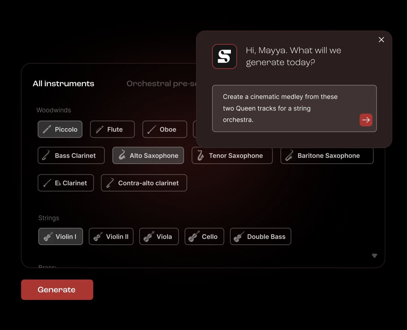 ScoreSynth AI orchestration — full score from melody